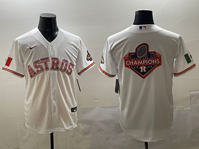 Men Houston Astros Blank White Mexico Game 2025 Nike MLB Jersey style 13